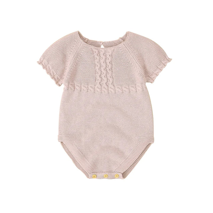 Cotton Baby Bodysuit Knitted Newborn Girl Boy Jumpsuit Short Sleeve Summer Infant Kid Clothes Solid Tops 0-18M Overalls Playsuit