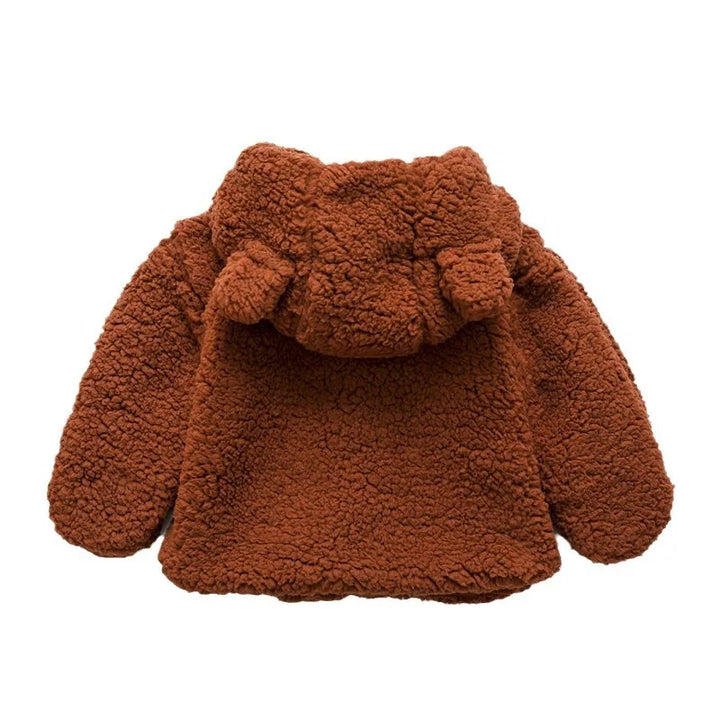 Baby Boy Chamarra Autumn Winter Thick Lamb Wool Chamarras faux fur Coat Kids Hoodies Outerwear Cartoon Bear flannel Coats Ropa