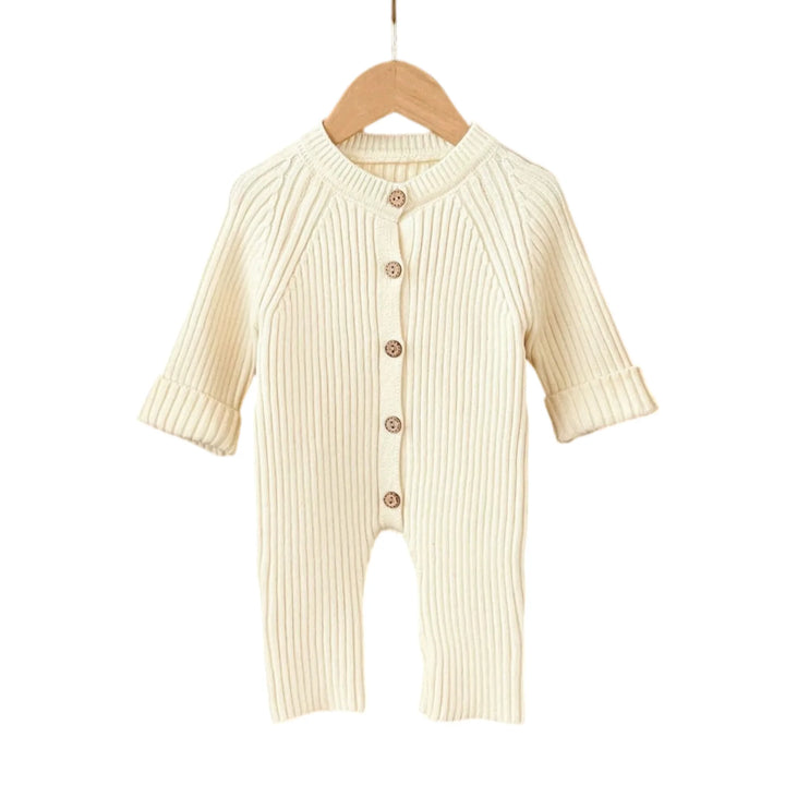 2026 Autumn Casual Knit Baby Bodysuit Solid Color Romper For 6-24M Boys Girls Soft Infant Jumpsuit Daily