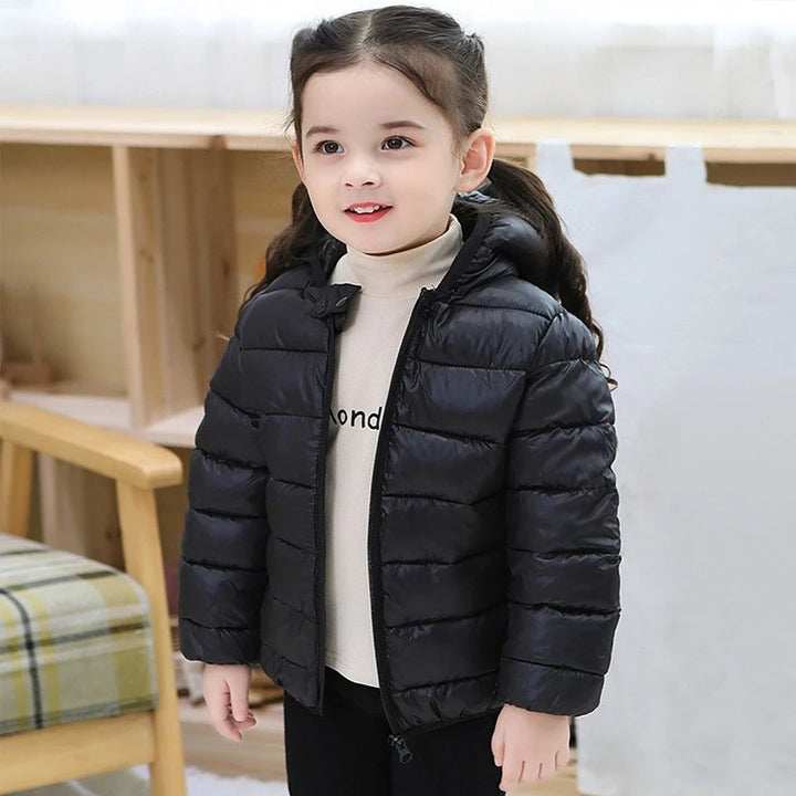 Hooded Lightweight Jackets Children Boys Girls Baby Coats Winter Autumn Warm Zipper Casual Outerwear Christmas Clothes 0-5 Years